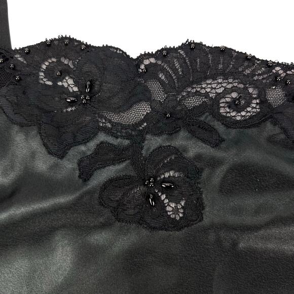 VTG ETIENNE Babydoll Beaded Lace Lingerie Ruffle Layered Hem Maxi Nightgown M - Picture 7 of 13